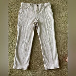 Women Chinos Cream So Slimming Girlfriend Slim Leg Crop Size 14